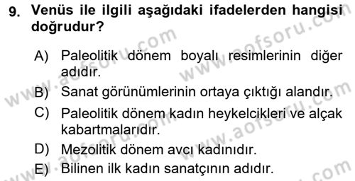 Akdeniz Uygarlıkları Sanatı Dersi 2021 - 2022 Yılı (Vize) Ara Sınav Soruları 9. Soru