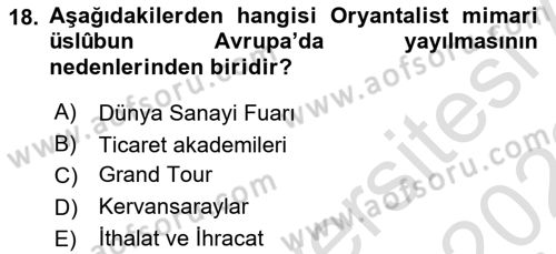 Akdeniz Uygarlıkları Sanatı Dersi 2021 - 2022 Yılı (Final) Dönem Sonu Sınavı 18. Soru