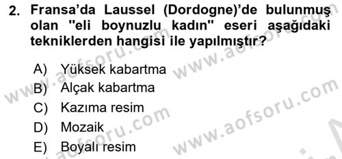 Akdeniz Uygarlıkları Sanatı Dersi 2021 - 2022 Yılı (Final) Dönem Sonu Sınavı 2. Soru