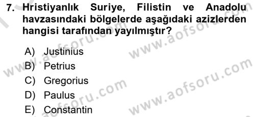 Akdeniz Uygarlıkları Sanatı Dersi 2021 - 2022 Yılı (Final) Dönem Sonu Sınavı 7. Soru