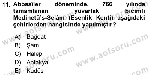 Akdeniz Uygarlıkları Sanatı Dersi 2021 - 2022 Yılı Yaz Okulu Sınav Soruları 11. Soru