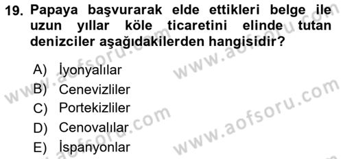 Akdeniz Uygarlıkları Sanatı Dersi 2021 - 2022 Yılı Yaz Okulu Sınav Soruları 19. Soru