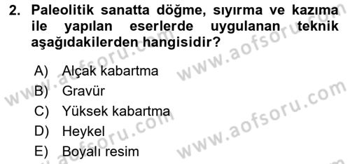 Akdeniz Uygarlıkları Sanatı Dersi 2021 - 2022 Yılı Yaz Okulu Sınav Soruları 2. Soru