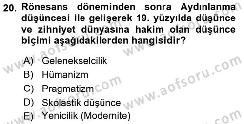 Akdeniz Uygarlıkları Sanatı Dersi 2021 - 2022 Yılı Yaz Okulu Sınav Soruları 20. Soru