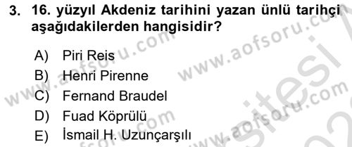Akdeniz Uygarlıkları Sanatı Dersi 2021 - 2022 Yılı Yaz Okulu Sınav Soruları 3. Soru