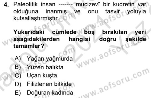 Akdeniz Uygarlıkları Sanatı Dersi 2021 - 2022 Yılı Yaz Okulu Sınav Soruları 4. Soru