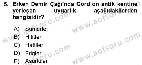 Akdeniz Uygarlıkları Sanatı Dersi 2021 - 2022 Yılı Yaz Okulu Sınav Soruları 5. Soru