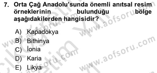Akdeniz Uygarlıkları Sanatı Dersi 2021 - 2022 Yılı Yaz Okulu Sınav Soruları 7. Soru