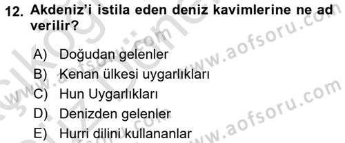 Akdeniz Uygarlıkları Sanatı Dersi Ara Sınavı Deneme Sınav Soruları 12. Soru