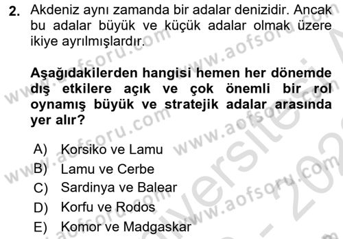 Akdeniz Uygarlıkları Sanatı Dersi 2022 - 2023 Yılı (Vize) Ara Sınav Soruları 2. Soru