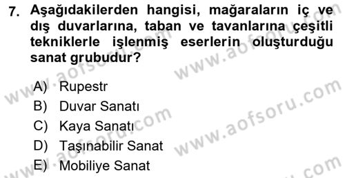 Akdeniz Uygarlıkları Sanatı Dersi Ara Sınavı Deneme Sınav Soruları 7. Soru