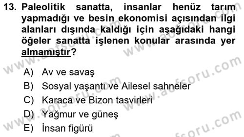 Akdeniz Uygarlıkları Sanatı Dersi 2022 - 2023 Yılı Yaz Okulu Sınavı 13. Soru