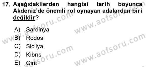 Akdeniz Uygarlıkları Sanatı Dersi 2022 - 2023 Yılı Yaz Okulu Sınavı 17. Soru