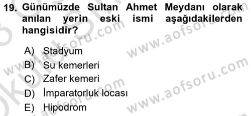 Akdeniz Uygarlıkları Sanatı Dersi 2022 - 2023 Yılı Yaz Okulu Sınavı 19. Soru