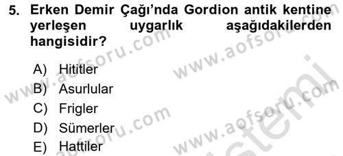 Akdeniz Uygarlıkları Sanatı Dersi 2022 - 2023 Yılı Yaz Okulu Sınavı 5. Soru