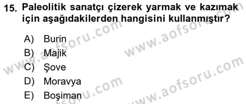 Akdeniz Uygarlıkları Sanatı Dersi 2023 - 2024 Yılı (Vize) Ara Sınav Soruları 15. Soru