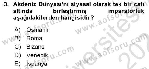 Akdeniz Uygarlıkları Sanatı Dersi 2023 - 2024 Yılı (Vize) Ara Sınav Soruları 3. Soru