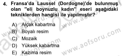 Akdeniz Uygarlıkları Sanatı Dersi 2023 - 2024 Yılı (Vize) Ara Sınav Soruları 4. Soru
