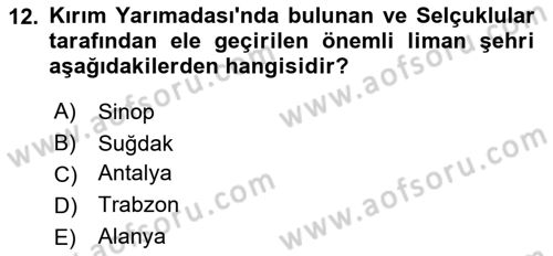 Akdeniz Uygarlıkları Sanatı Dersi 2023 - 2024 Yılı (Final) Dönem Sonu Sınav Soruları 12. Soru