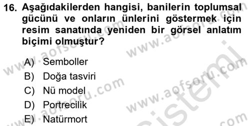 Akdeniz Uygarlıkları Sanatı Dersi 2023 - 2024 Yılı (Final) Dönem Sonu Sınav Soruları 16. Soru
