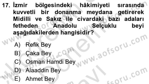 Akdeniz Uygarlıkları Sanatı Dersi 2023 - 2024 Yılı (Final) Dönem Sonu Sınav Soruları 17. Soru
