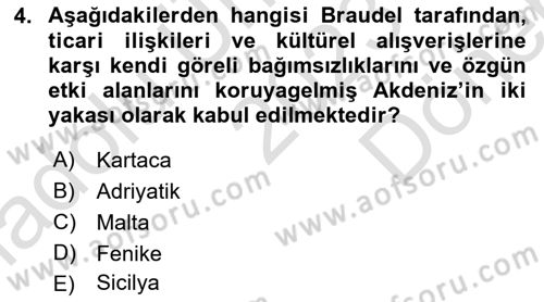 Akdeniz Uygarlıkları Sanatı Dersi 2023 - 2024 Yılı (Final) Dönem Sonu Sınav Soruları 4. Soru