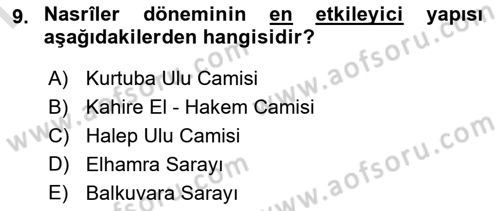 Akdeniz Uygarlıkları Sanatı Dersi 2023 - 2024 Yılı (Final) Dönem Sonu Sınav Soruları 9. Soru