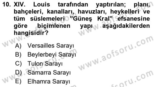 Akdeniz Uygarlıkları Sanatı Dersi 2023 - 2024 Yılı Yaz Okulu Sınav Soruları 10. Soru