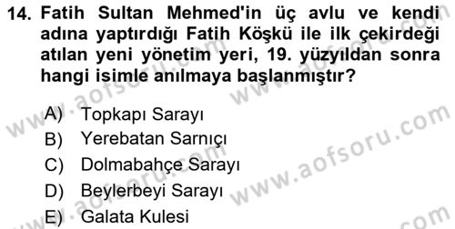 Akdeniz Uygarlıkları Sanatı Dersi 2023 - 2024 Yılı Yaz Okulu Sınav Soruları 14. Soru