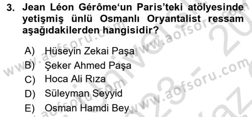 Akdeniz Uygarlıkları Sanatı Dersi 2023 - 2024 Yılı Yaz Okulu Sınav Soruları 3. Soru