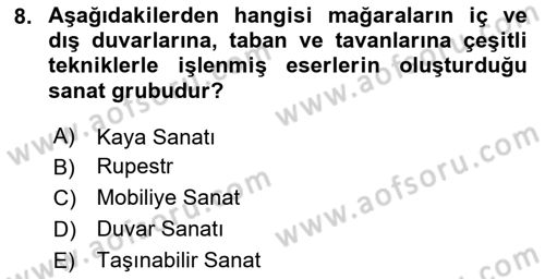 Akdeniz Uygarlıkları Sanatı Dersi 2023 - 2024 Yılı Yaz Okulu Sınav Soruları 8. Soru
