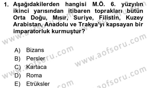 Akdeniz Uygarlıkları Sanatı Dersi 2024 - 2025 Yılı (Vize) Ara Sınav Soruları 1. Soru