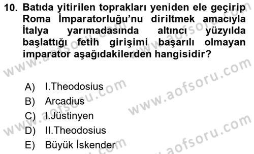 Akdeniz Uygarlıkları Sanatı Dersi 2024 - 2025 Yılı (Vize) Ara Sınav Soruları 10. Soru