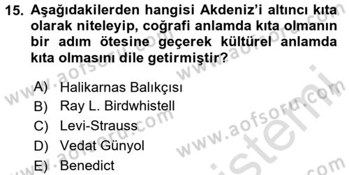Akdeniz Uygarlıkları Sanatı Dersi 2024 - 2025 Yılı (Vize) Ara Sınav Soruları 15. Soru