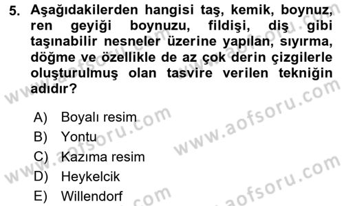 Akdeniz Uygarlıkları Sanatı Dersi 2024 - 2025 Yılı (Vize) Ara Sınav Soruları 5. Soru