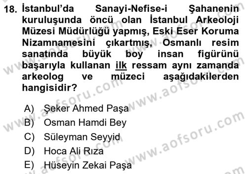 Akdeniz Uygarlıkları Sanatı Dersi 2024 - 2025 Yılı (Final) Dönem Sonu Sınav Soruları 18. Soru
