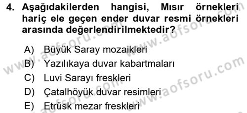 Akdeniz Uygarlıkları Sanatı Dersi 2024 - 2025 Yılı (Final) Dönem Sonu Sınav Soruları 4. Soru