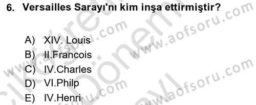 Akdeniz Uygarlıkları Sanatı Dersi 2024 - 2025 Yılı (Final) Dönem Sonu Sınav Soruları 6. Soru
