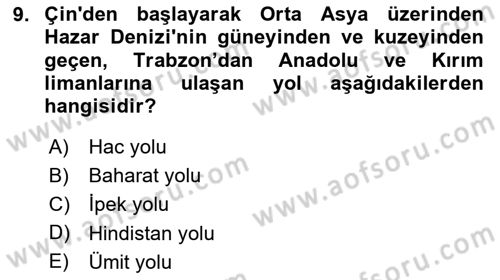 Akdeniz Uygarlıkları Sanatı Dersi 2024 - 2025 Yılı (Final) Dönem Sonu Sınav Soruları 9. Soru