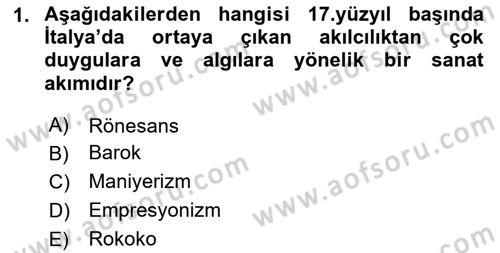 Akdeniz Uygarlıkları Sanatı Dersi 2024 - 2025 Yılı Yaz Okulu Sınav Soruları 1. Soru