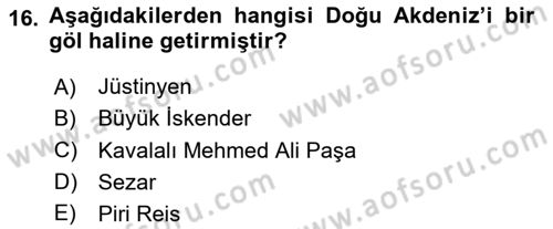 Akdeniz Uygarlıkları Sanatı Dersi 2025 - 2026 Yılı (Vize) Ara Sınav Soruları 16. Soru