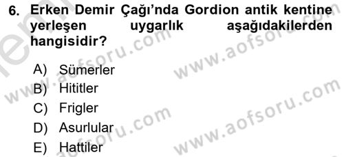 Akdeniz Uygarlıkları Sanatı Dersi 2025 - 2026 Yılı (Vize) Ara Sınav Soruları 6. Soru