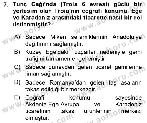 Akdeniz Uygarlıkları Sanatı Dersi 2025 - 2026 Yılı (Vize) Ara Sınav Soruları 7. Soru