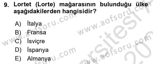 Akdeniz Uygarlıkları Sanatı Dersi 2025 - 2026 Yılı (Vize) Ara Sınav Soruları 9. Soru