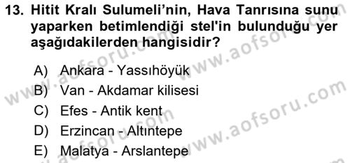 Akdeniz Uygarlıkları Sanatı Dersi 2025 - 2026 Yılı (Final) Dönem Sonu Sınav Soruları 13. Soru