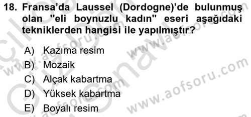 Akdeniz Uygarlıkları Sanatı Dersi 2025 - 2026 Yılı (Final) Dönem Sonu Sınav Soruları 18. Soru