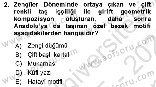 Akdeniz Uygarlıkları Sanatı Dersi 2025 - 2026 Yılı (Final) Dönem Sonu Sınav Soruları 2. Soru