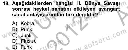 Güzel Sanatlar Dersi 2012 - 2013 Yılı (Vize) Ara Sınavı 18. Soru