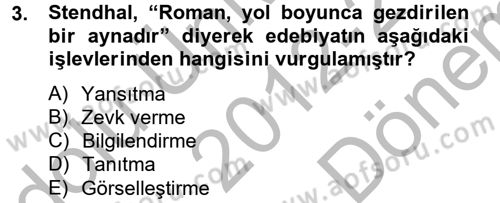 Güzel Sanatlar Dersi 2012 - 2013 Yılı (Final) Dönem Sonu Sınav Soruları 3. Soru