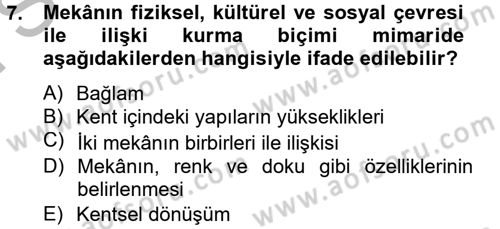 Güzel Sanatlar Dersi 2012 - 2013 Yılı (Final) Dönem Sonu Sınav Soruları 7. Soru